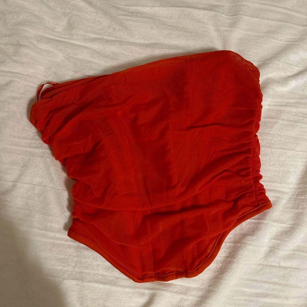 TIC TOP Orange Corset Top